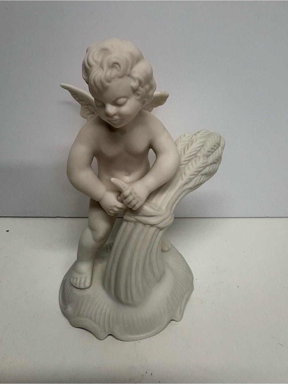 Dresden Karl Klette Matte White Cherub Sculpture Home Art Statue Figurine